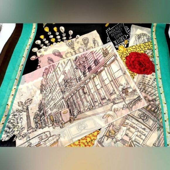 Silk Scarf Paris New York Large - Picture 7 of 13